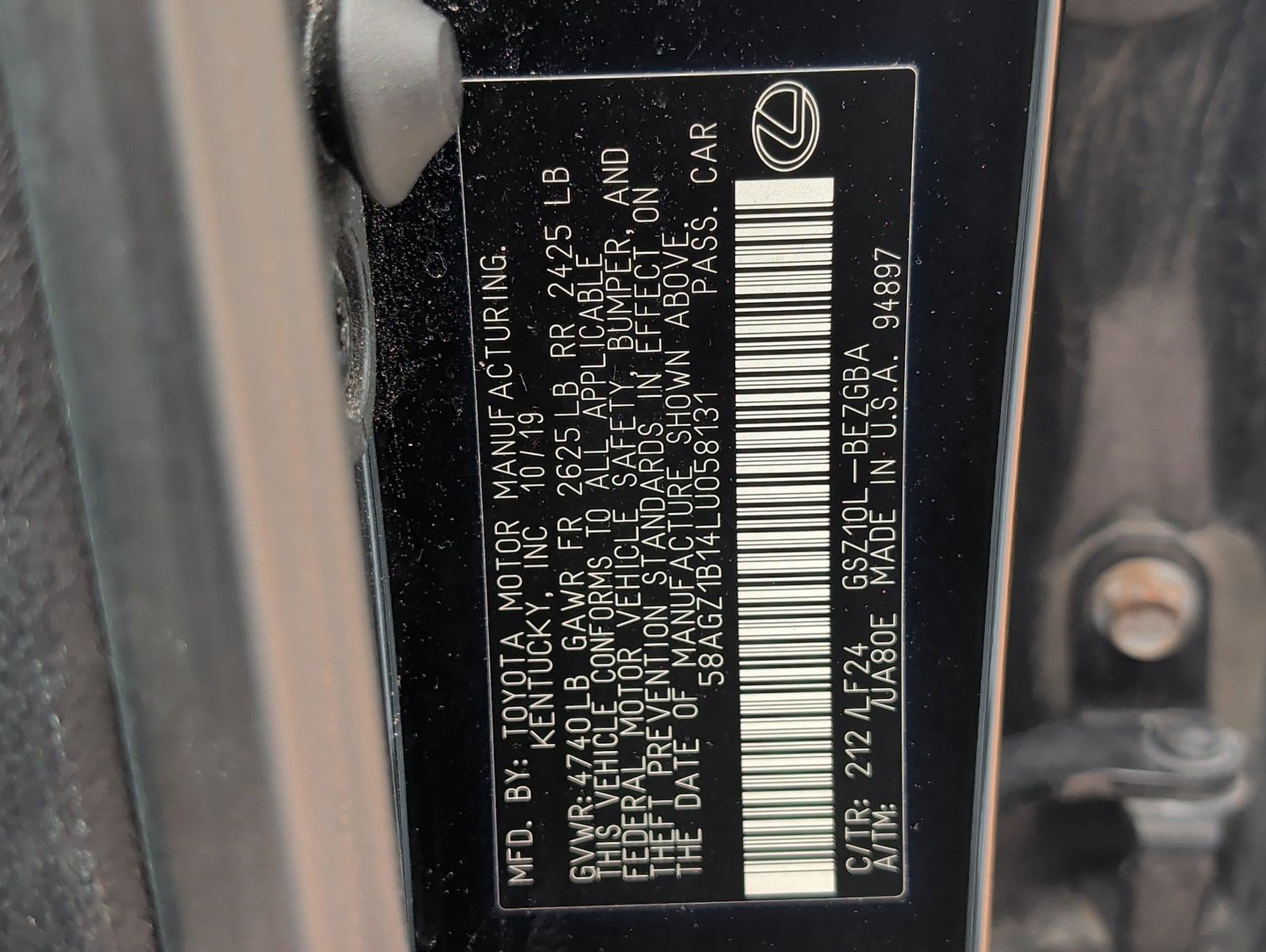 Certified 2020 Lexus ES 350 F Sport w/ Accessory Package 2 FWD image 29