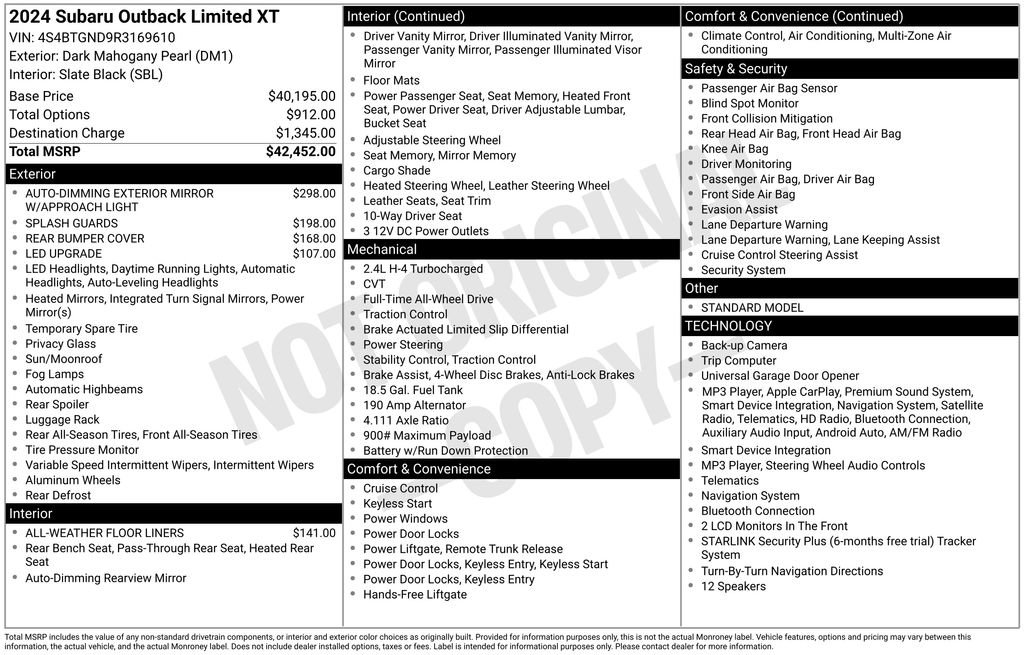 Used 2024 Subaru Outback Limited XT AWD/4WD image 6