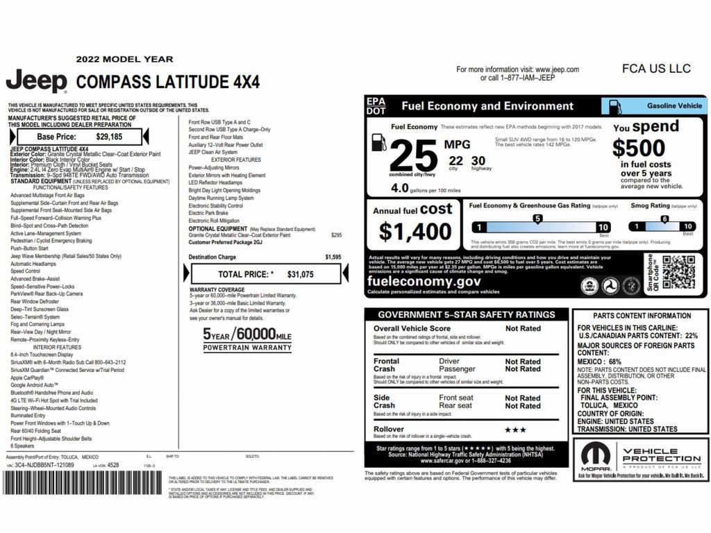 Used 2022 Jeep Compass Latitude image 2
