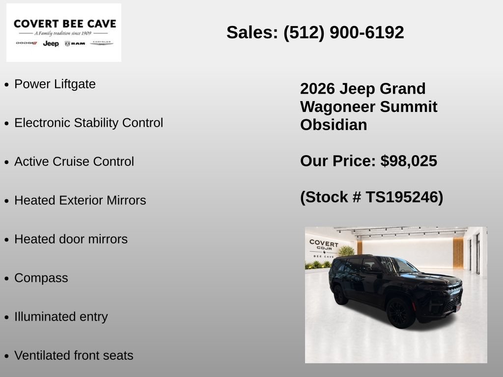 New 2026 Jeep Grand Wagoneer Summit w/ Premium Group III AWD/4WD image 13