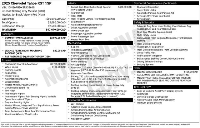 Used 2025 Chevrolet Tahoe RST w/ Comfort Package image 20