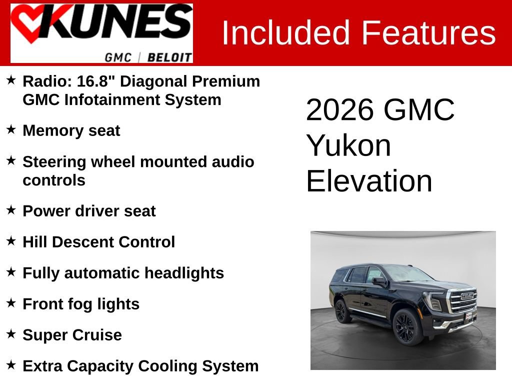 New 2026 GMC Yukon Elevation w/ LPO, Elevation Black Package AWD/4WD image 3