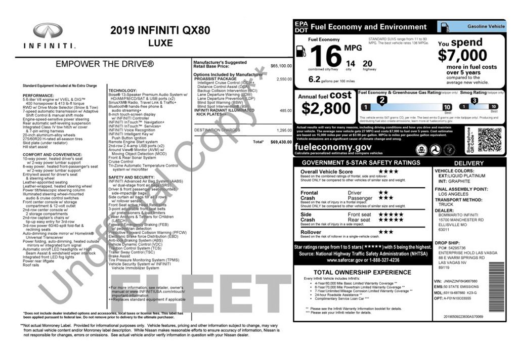 Used 2019 INFINITI QX80 Luxe w/ Proassist Package image 22