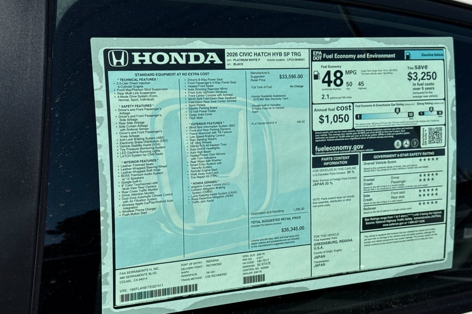 New 2026 Honda Civic Sport Touring image 30