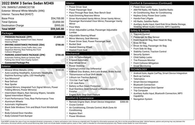 Used 2022 BMW M340i w/ Premium Package image 46