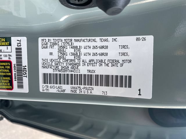 New 2026 Toyota Tundra Platinum AWD/4WD image 30