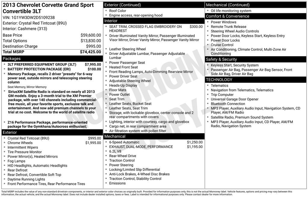 Used 2013 Chevrolet Corvette Grand Sport w/ 3LT Preferred Equipment Group RWD image 28