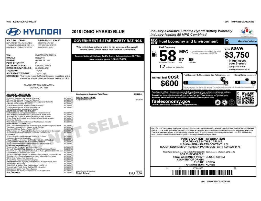 Used 2018 Hyundai Ioniq Blue image 2