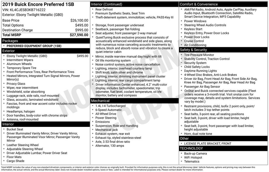 Used 2019 Buick Encore Preferred image 2