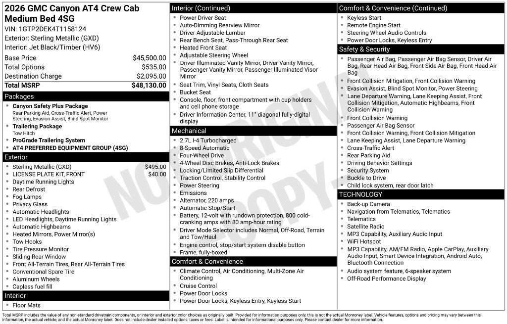 Used 2026 GMC Canyon AT4 AWD/4WD image 3