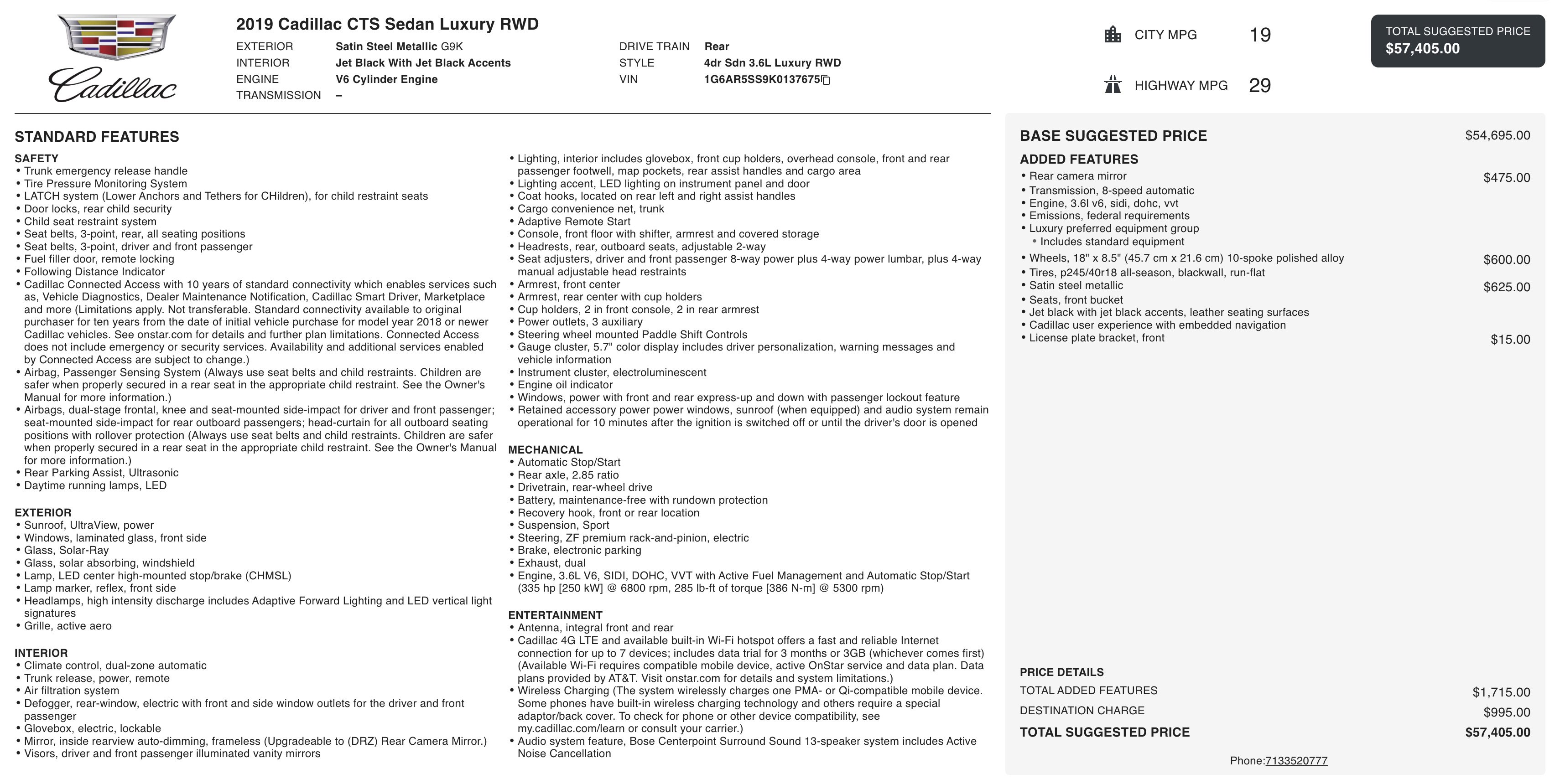 Used 2019 Cadillac CTS Luxury image 3