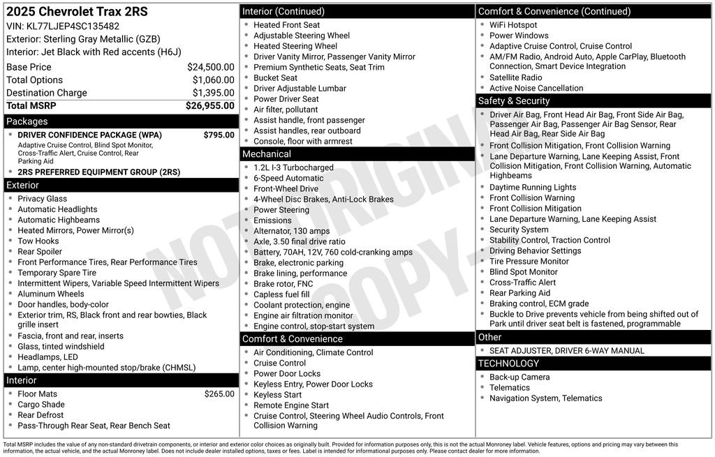 Certified 2025 Chevrolet Trax RS w/ Driver Confidence Package FWD image 2