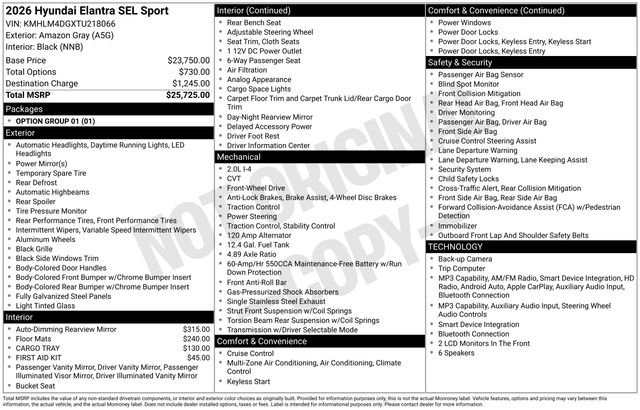 New 2026 Hyundai Elantra Sport FWD image 45