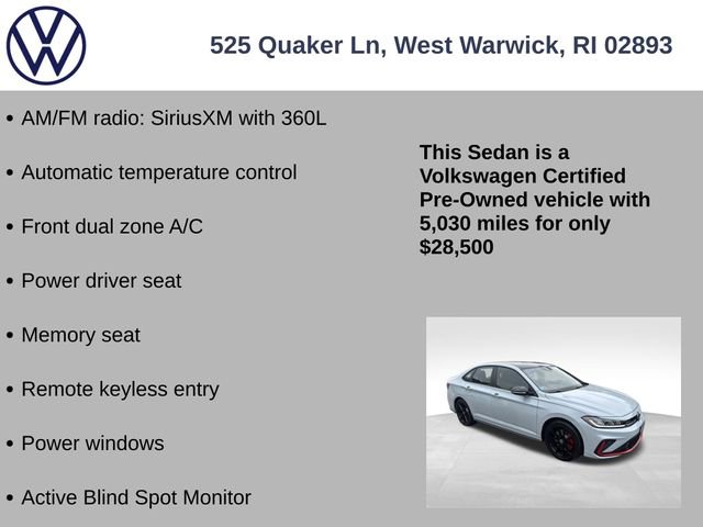 Certified 2025 Volkswagen Jetta GLI Autobahn w/ GLI Black Package image 7