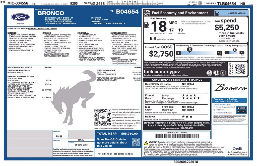 New 2026 Ford Bronco Heritage Edition AWD/4WD image 4