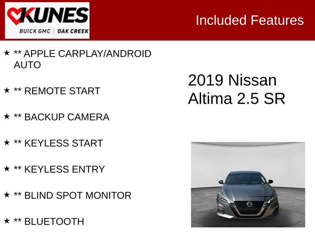 Used 2019 Nissan Altima 2.5 SR FWD image 2