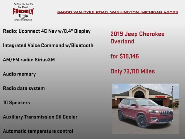 Used 2019 Jeep Cherokee Overland w/ Technology Group image 15