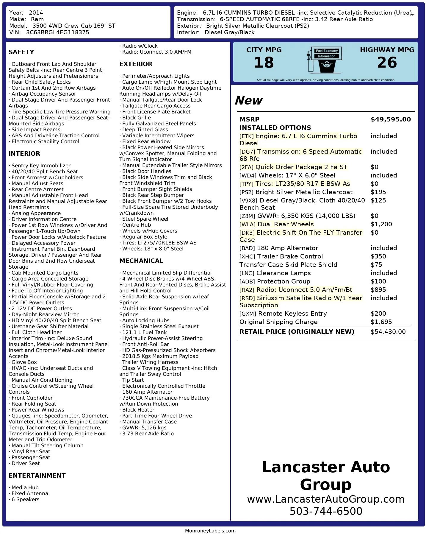 Used 2014 RAM 3500 ST w/ Protection Group AWD/4WD image 2