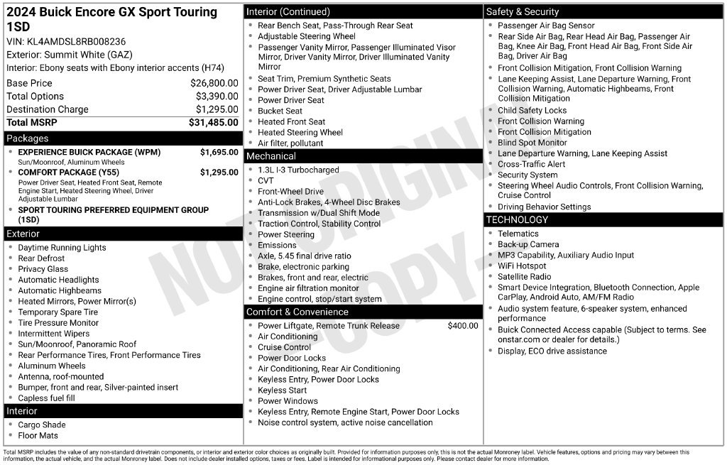 Used 2024 Buick Encore GX Sport Touring w/ Experience Buick Package FWD image 3