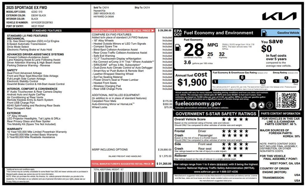 Used 2025 Kia Sportage EX FWD image 3