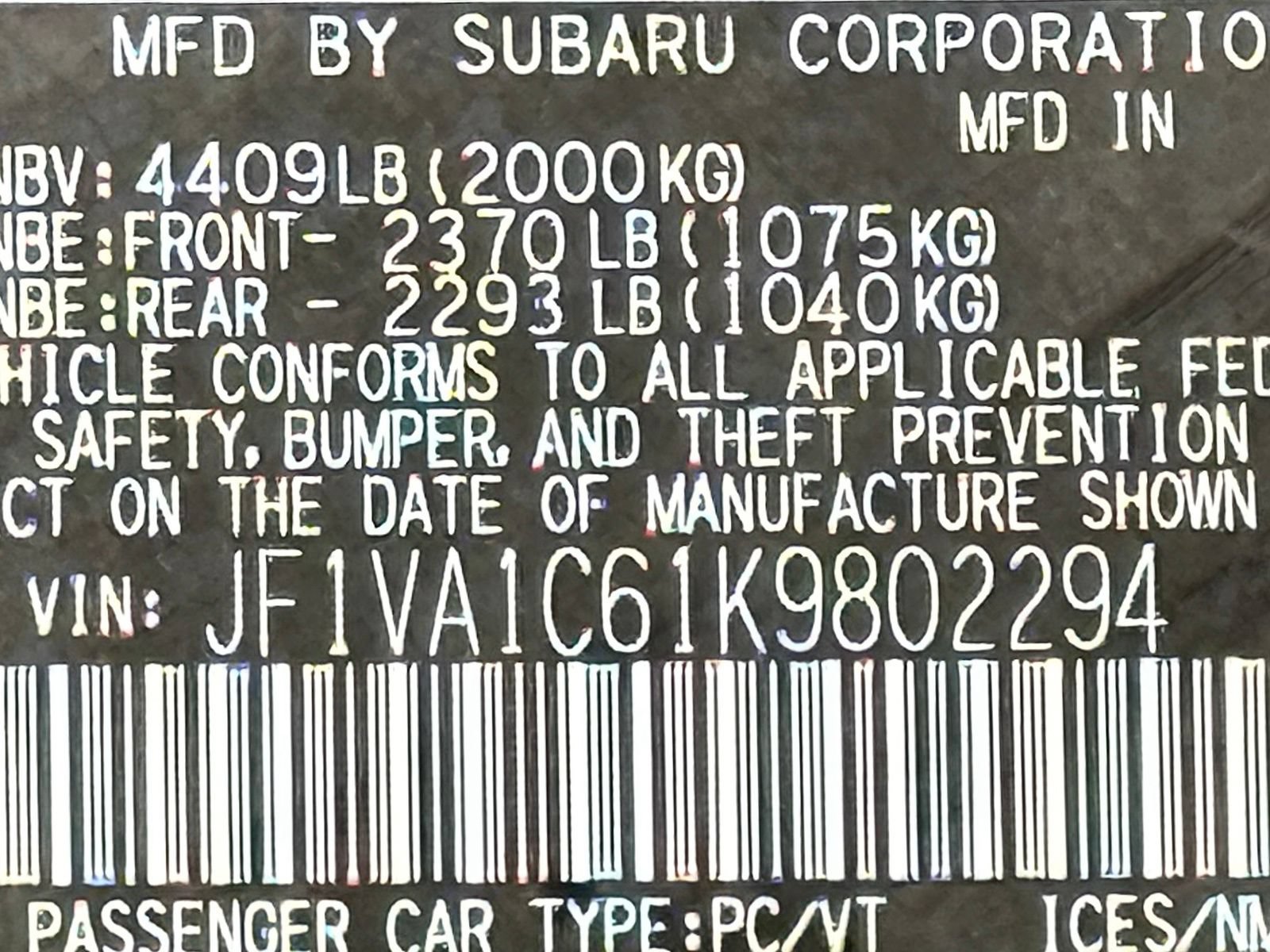 Used 2019 Subaru WRX Premium w/ Popular Package #1 AWD/4WD image 49