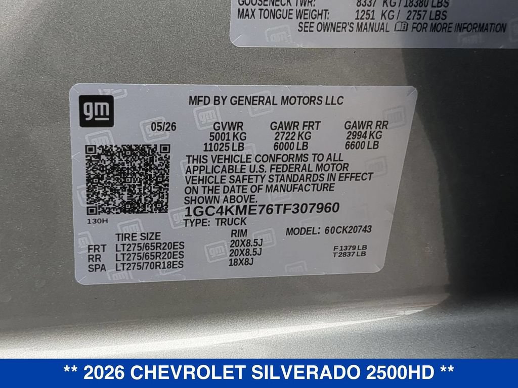 New 2026 Chevrolet Silverado 2500 Custom w/ Custom Value Package AWD/4WD image 24