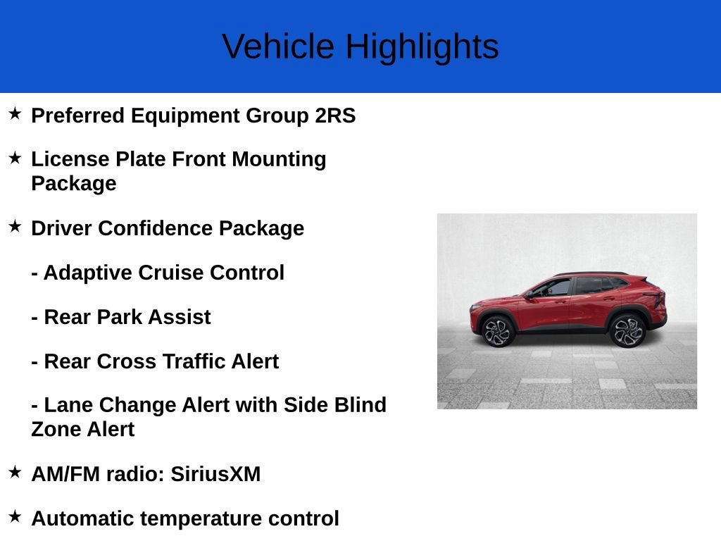 New 2026 Chevrolet Trax RS w/ Driver Confidence Package FWD image 2
