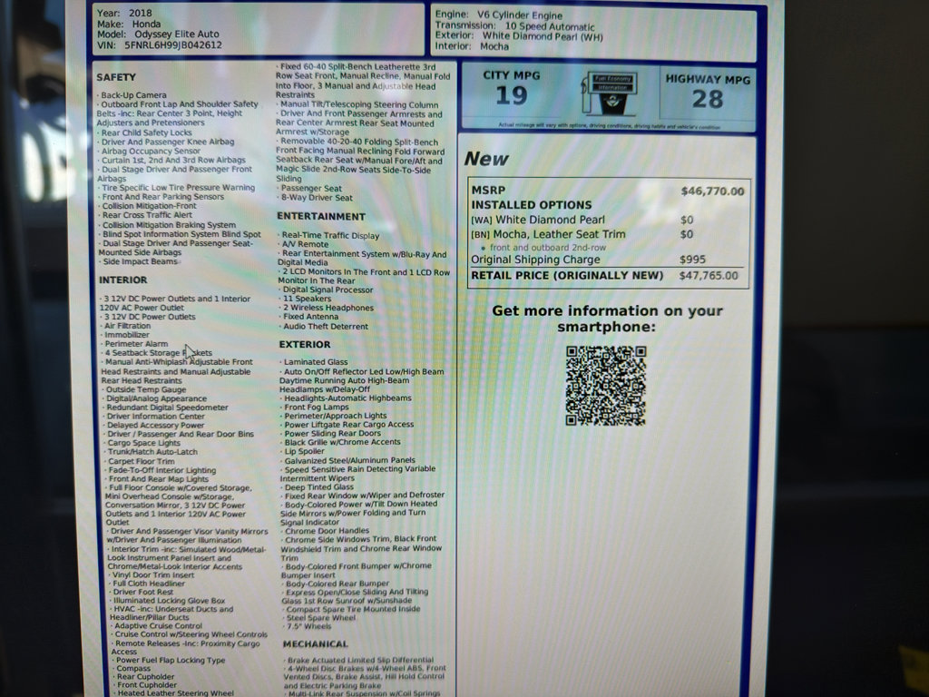 Used 2018 Honda Odyssey Elite image 21