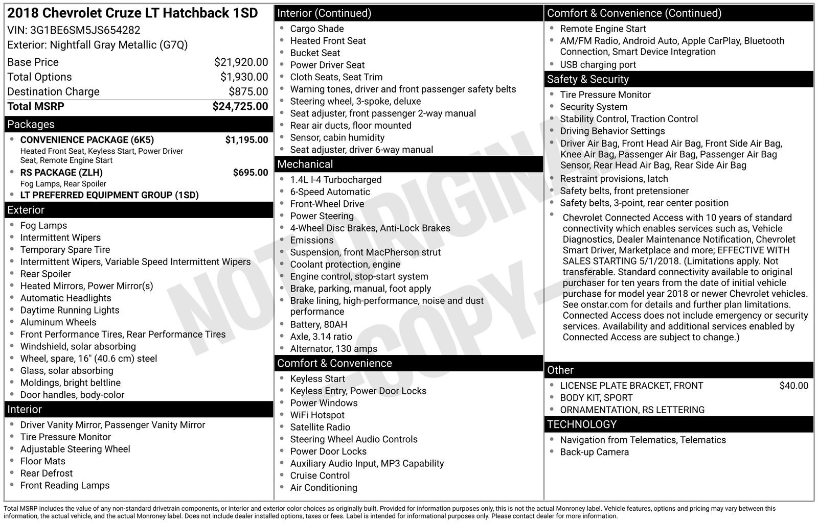 Used 2018 Chevrolet Cruze LT w/ Convenience Package FWD image 34