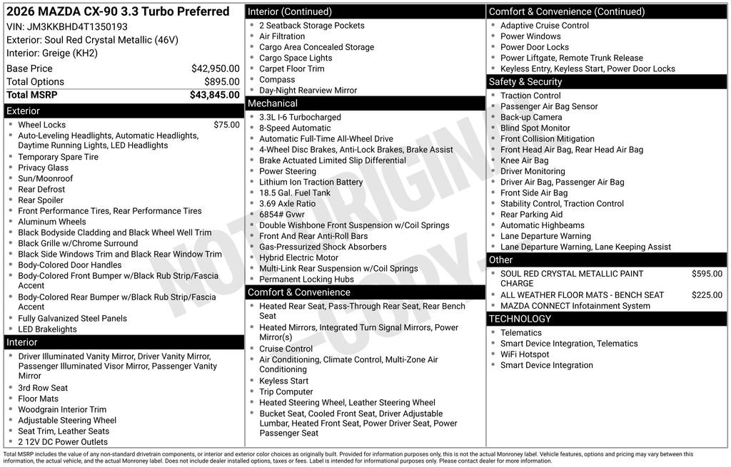 New 2026 MAZDA CX-90 3.3 Turbo w/ Preferred Package image 6