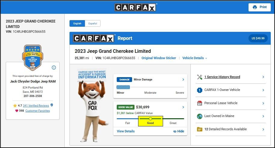 Used 2023 Jeep Grand Cherokee Limited AWD/4WD image 11