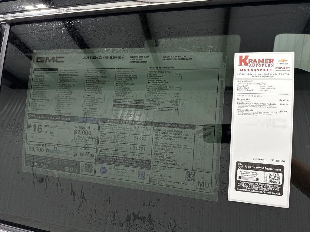 New 2026 GMC Yukon XL Elevation w/ LPO, Floor Liner Package AWD/4WD image 35