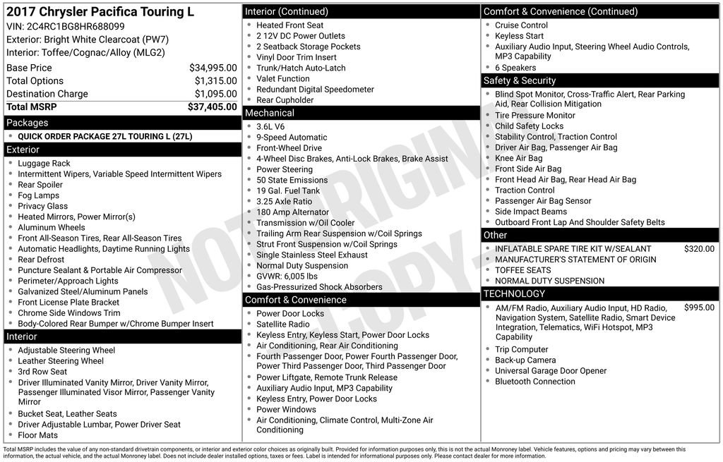 Used 2017 Chrysler Pacifica Touring-L FWD image 6
