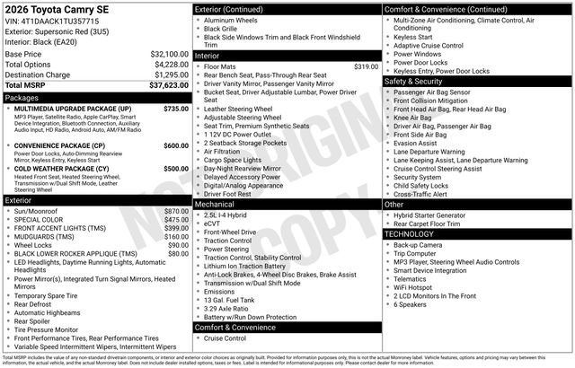 New 2026 Toyota Camry SE w/ Multimedia Upgrade Package FWD video 1