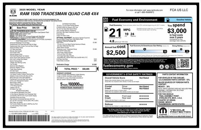 Used 2025 RAM 1500 Tradesman w/ Night Edition