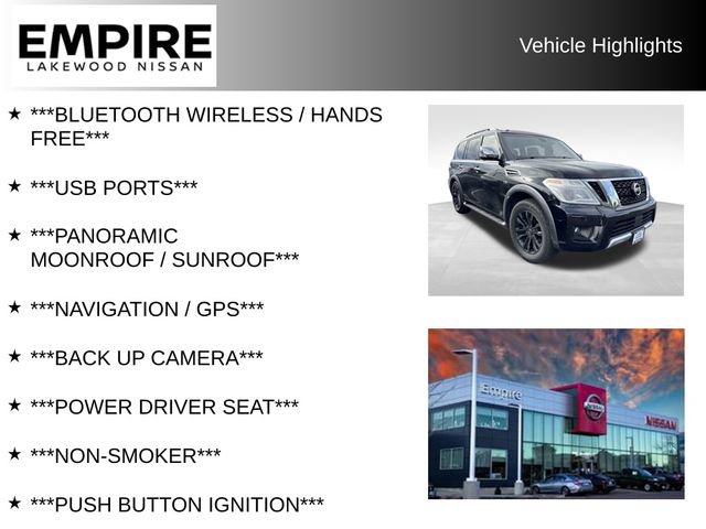 Used 2017 Nissan Armada Platinum w/ Captain Seat Package AWD/4WD video 2