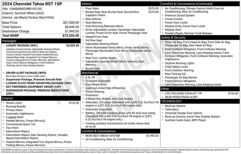 Used 2024 Chevrolet Tahoe RST w/ Luxury Package image 37