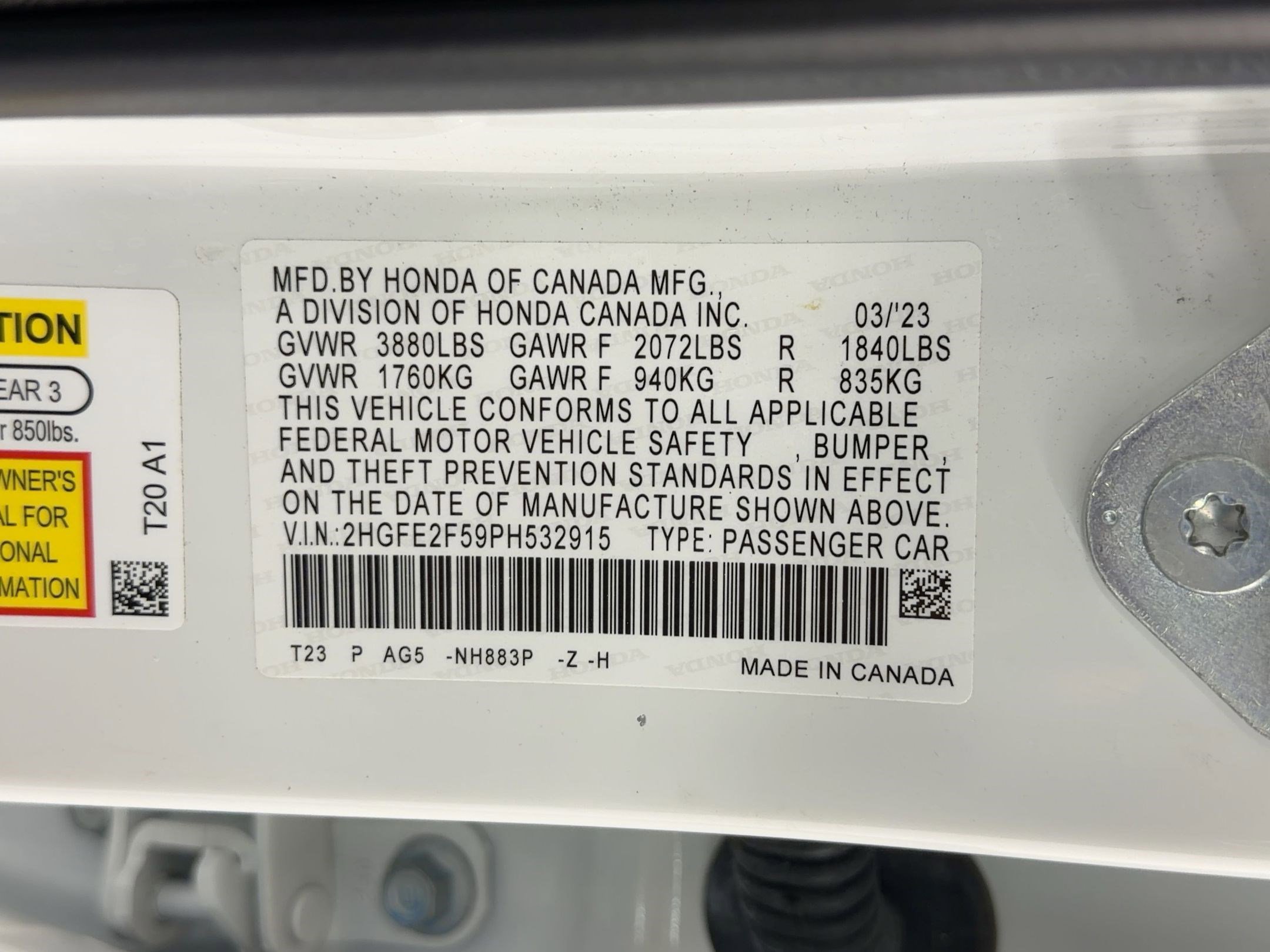 Certified 2023 Honda Civic Sport image 21