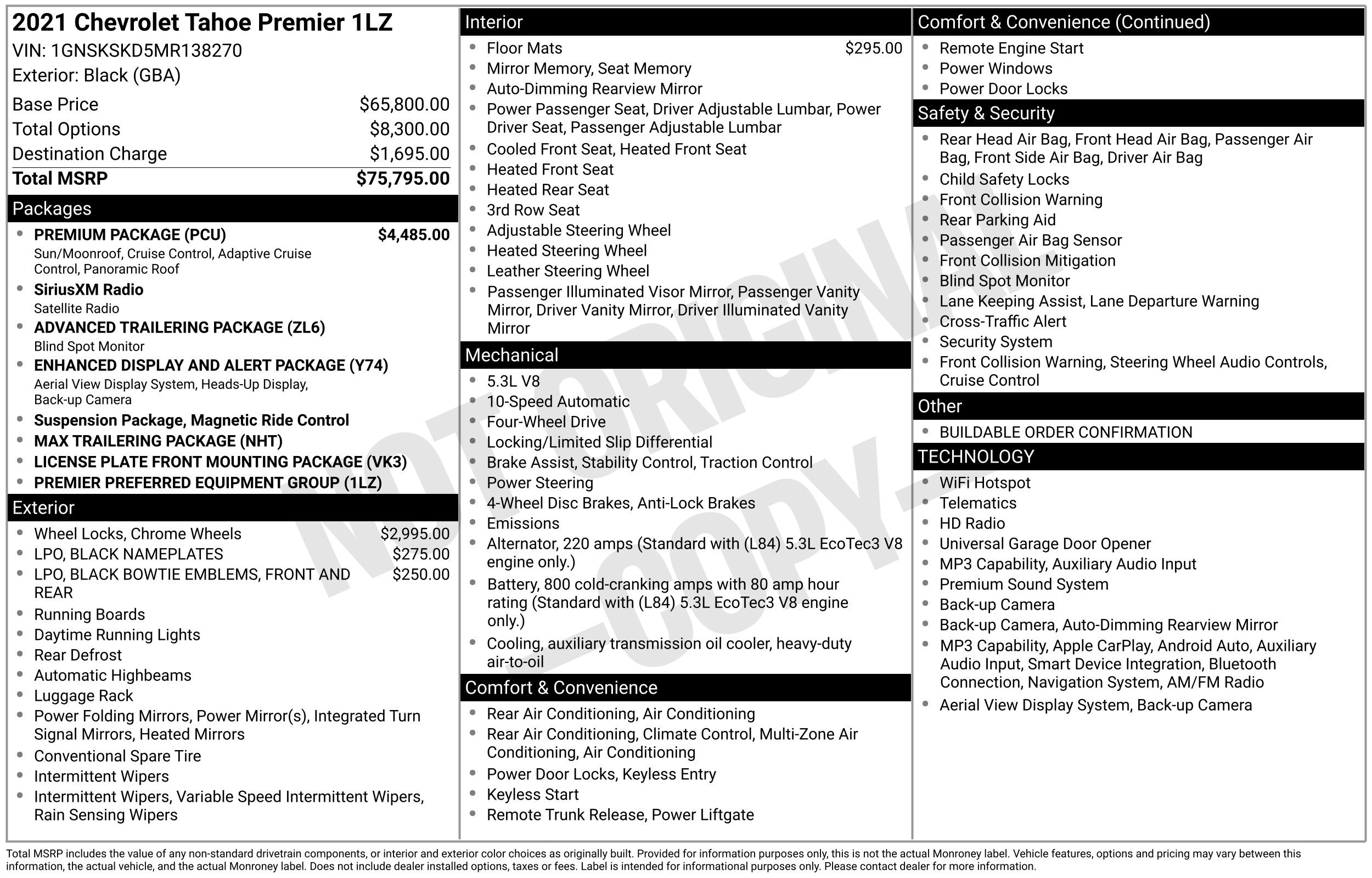 Used 2021 Chevrolet Tahoe Premier w/ Premium Package AWD/4WD image 2