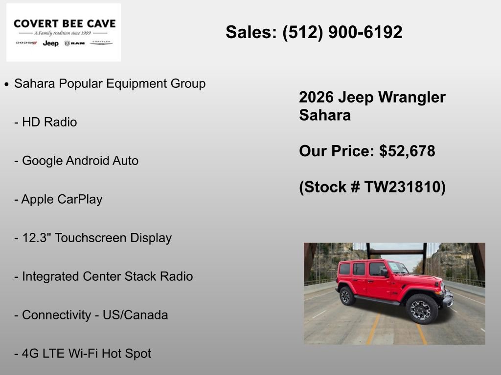 New 2026 Jeep Wrangler Unlimited Sahara AWD/4WD image 12