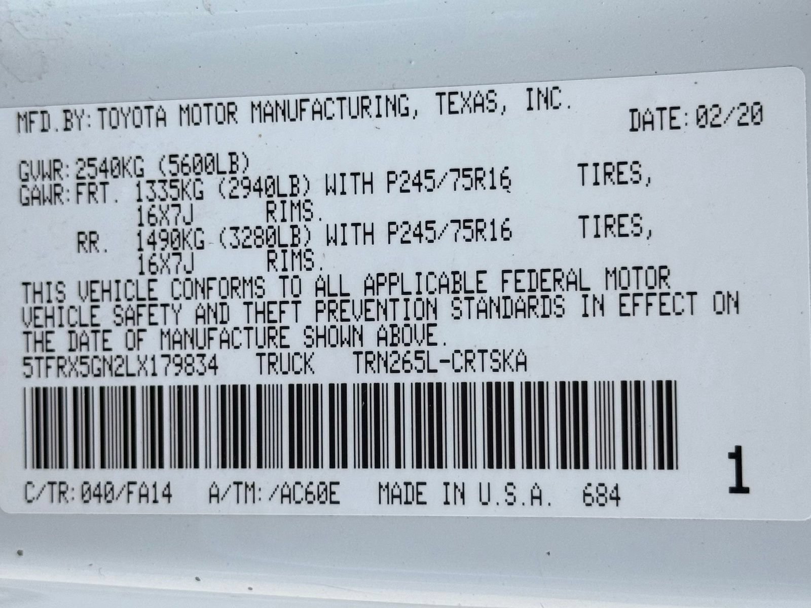 Used 2020 Toyota Tacoma SR RWD image 35