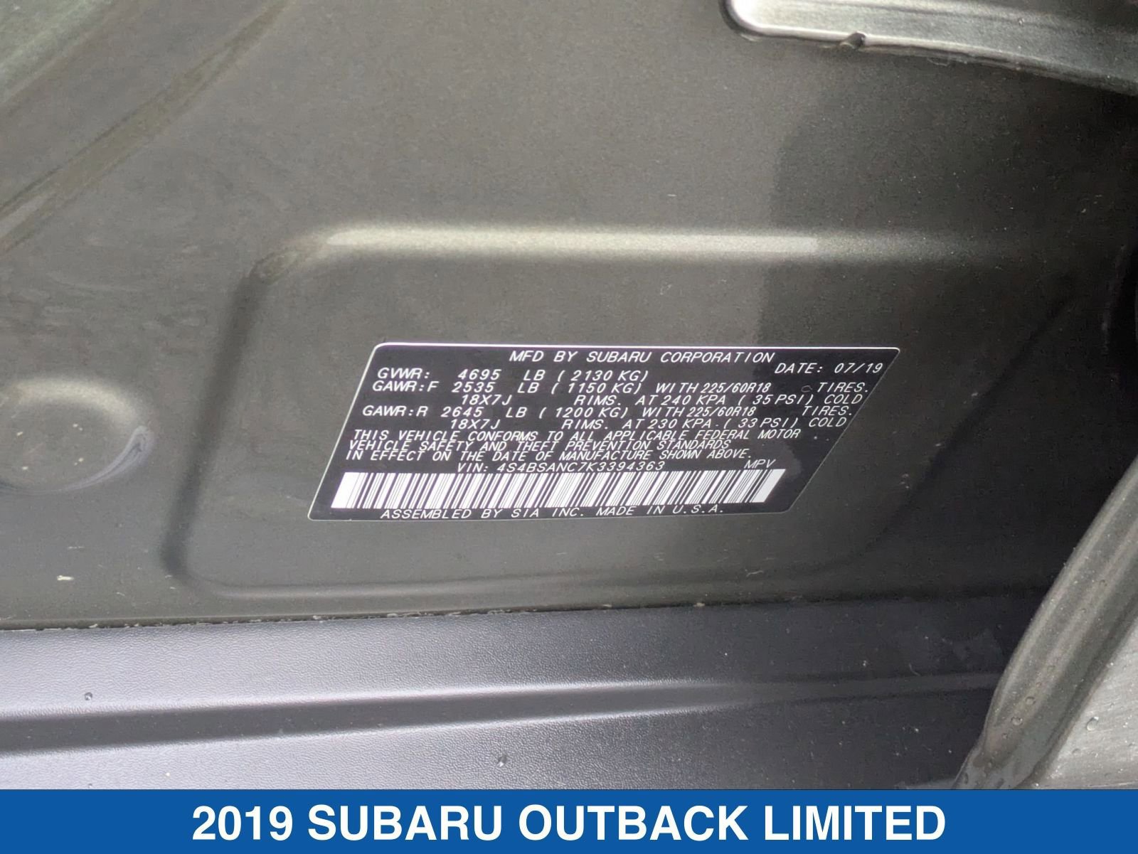 Used 2019 Subaru Outback 2.5i Limited image 40