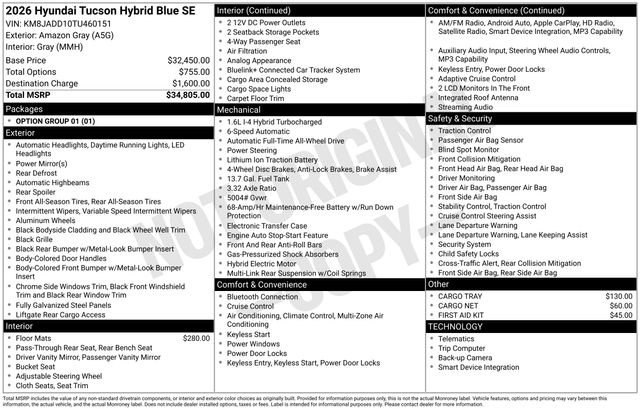 New 2026 Hyundai Tucson Blue SE AWD/4WD image 43
