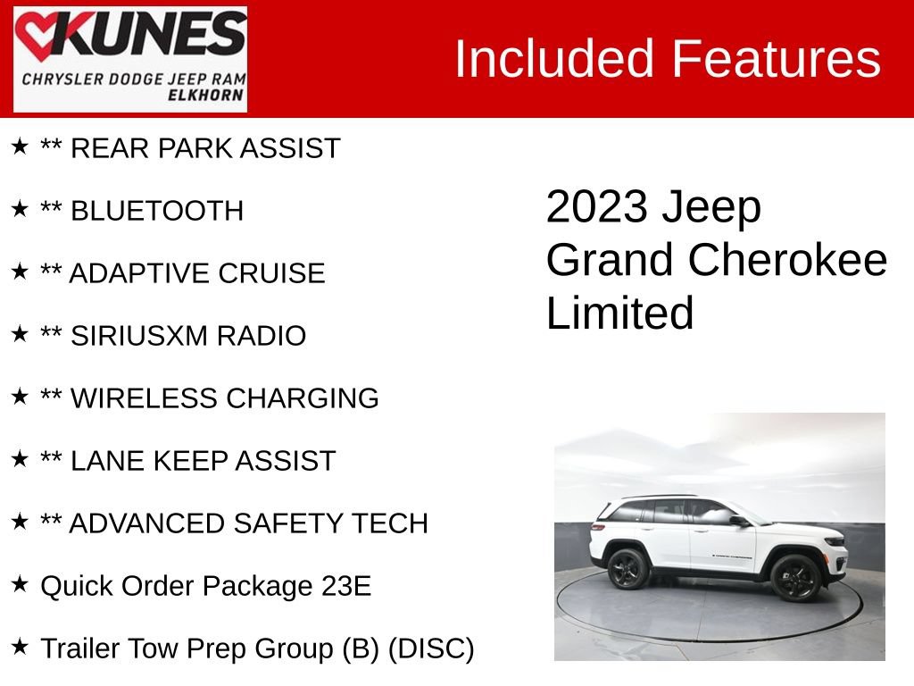 Used 2023 Jeep Grand Cherokee Limited w/ Black Appearance Package AWD/4WD image 3