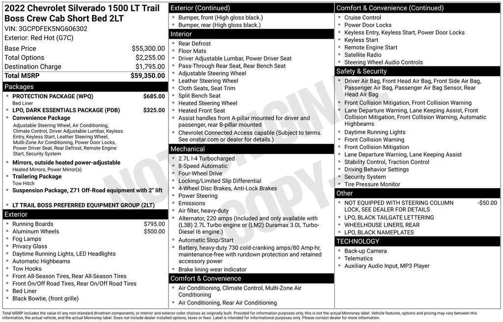 Used 2022 Chevrolet Silverado 1500 LT Trail Boss w/ Protection Package image 38