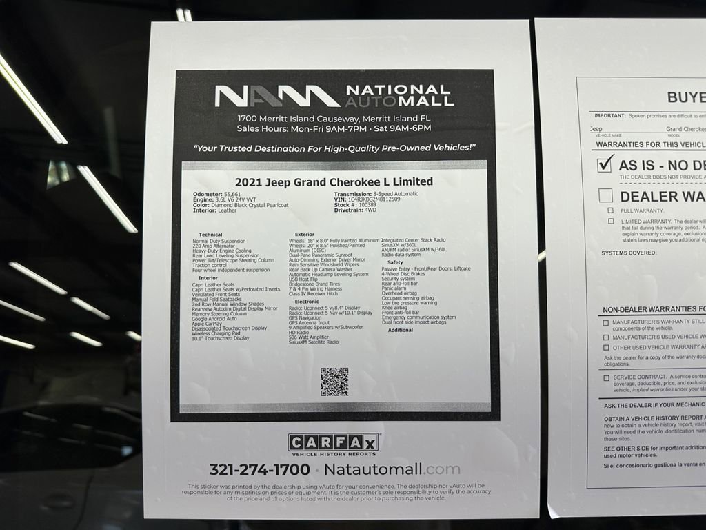Used 2021 Jeep Grand Cherokee L Limited w/ Luxury Tech Group II image 48