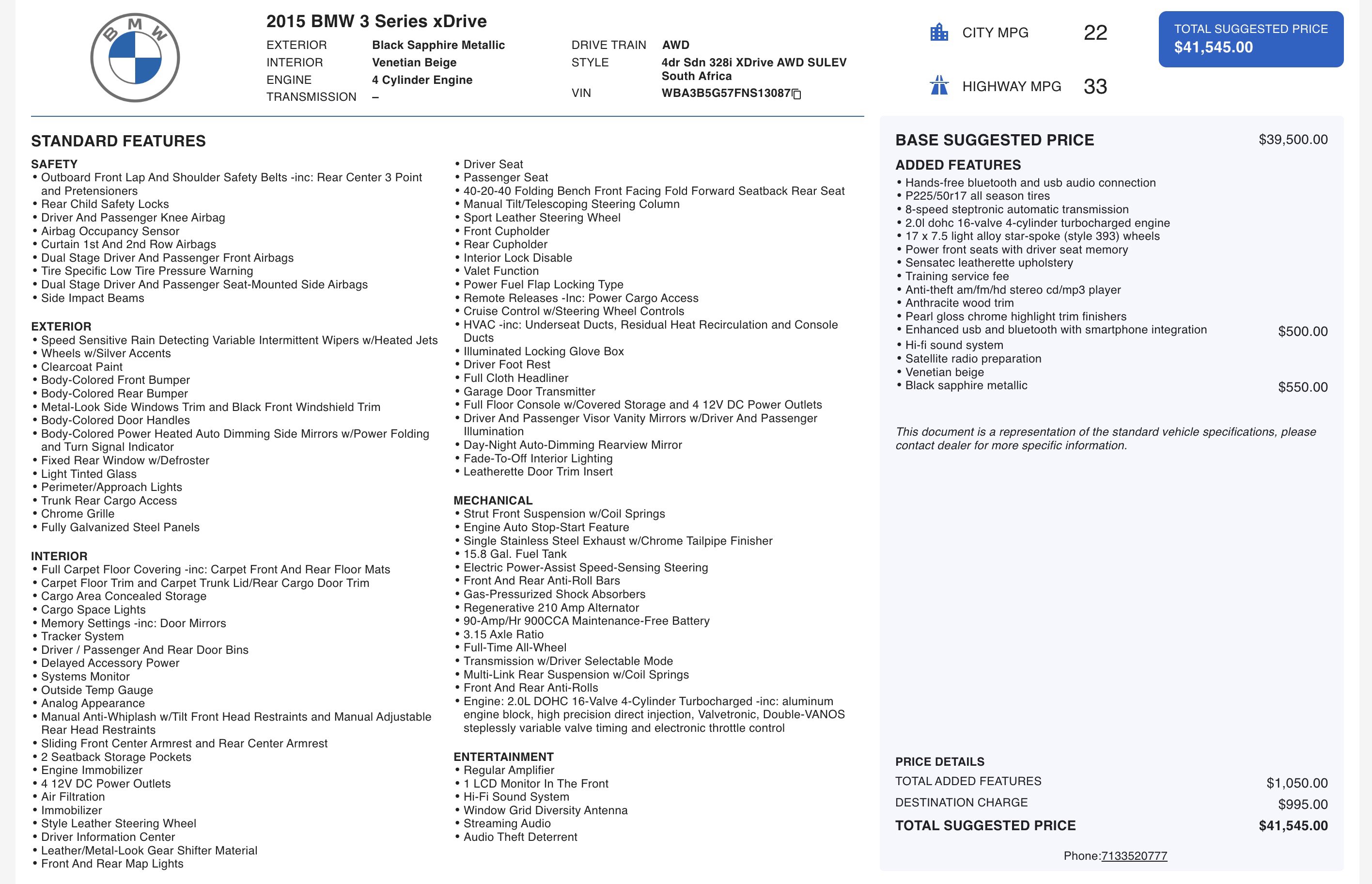 Used 2015 BMW 328i xDrive Sedan image 5