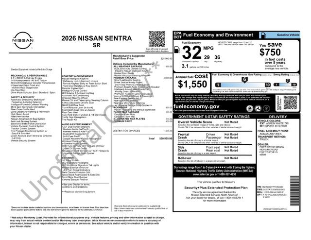 New 2026 Nissan Sentra SR w/ SR Premium Package image 37
