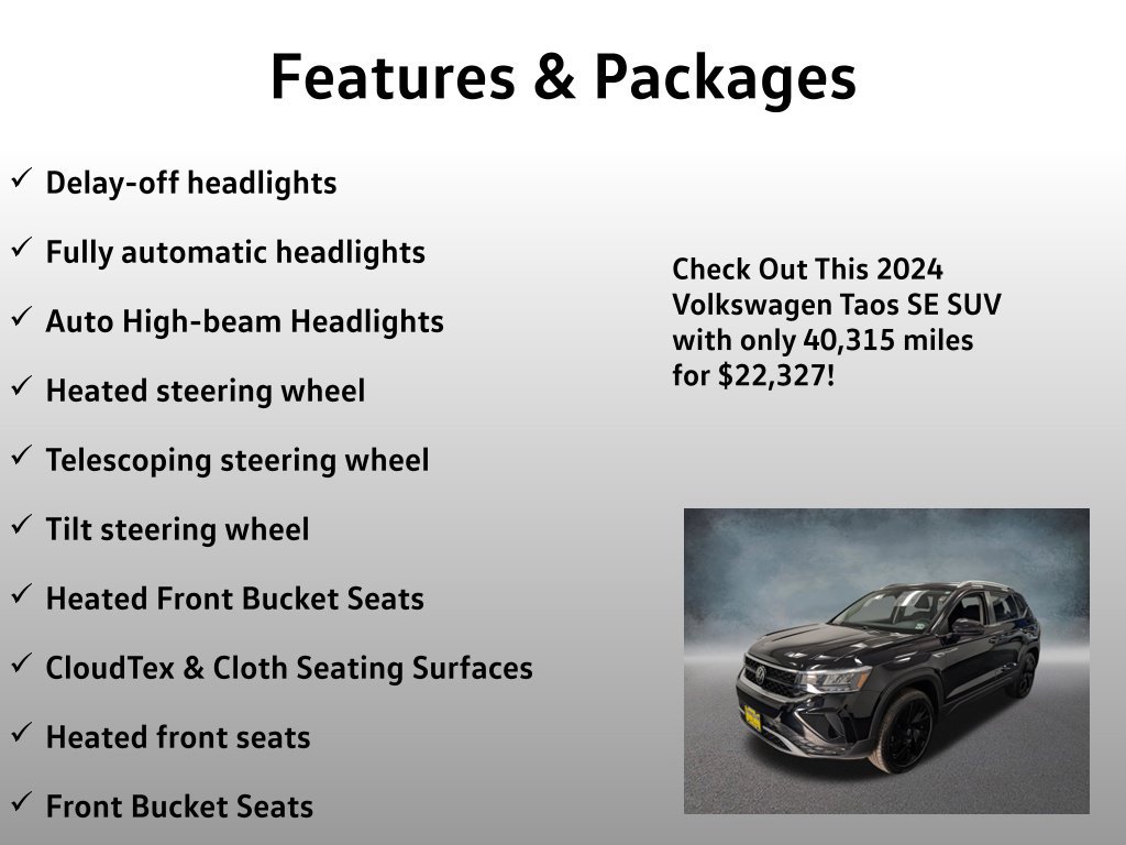Used 2024 Volkswagen Taos SE w/ Black Wheel Plus Package AWD/4WD image 17