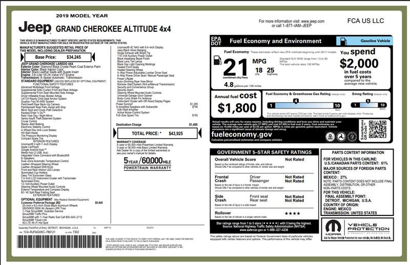 Used 2019 Jeep Grand Cherokee Altitude image 3